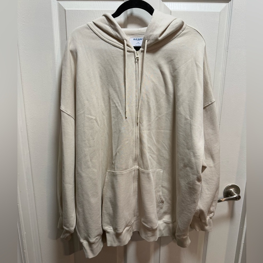 Old Navy Women’s Zip-Up Cream Sweater 3X so comfy